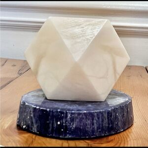 Alabaster Hand-Carved Geometric Paperweight